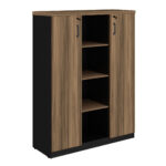 Armário Alto Credenza com Nicho – 1,61×1,20×0,45m NOGAL SEVILHA/PRETO – 21415 Magazine Office 8