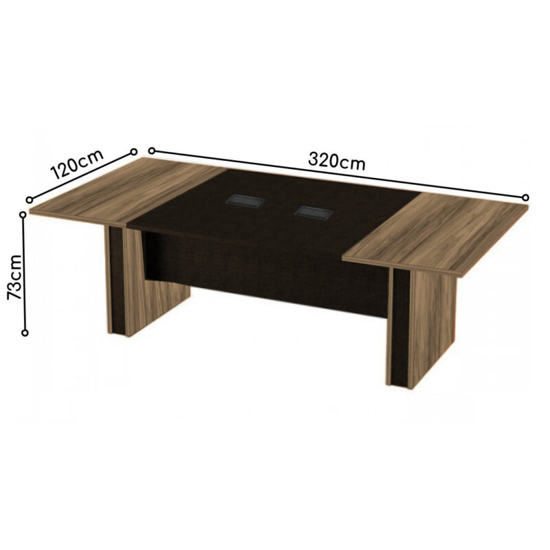 Mesa de Reunião Diretoria – 3,20X1,20m NOGAL SEVILHA/PRETO – 22014 Magazine Office 5