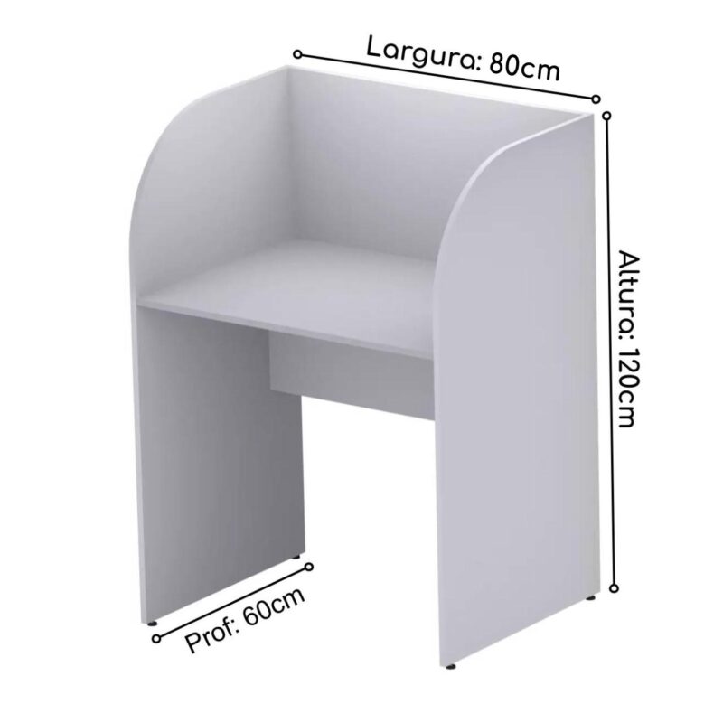 Baia Inicial FECHADA para Atendimento 1,20×0,80×0,60m c/ FUNDOCINZA/CINZA – 24012 Magazine Office 6