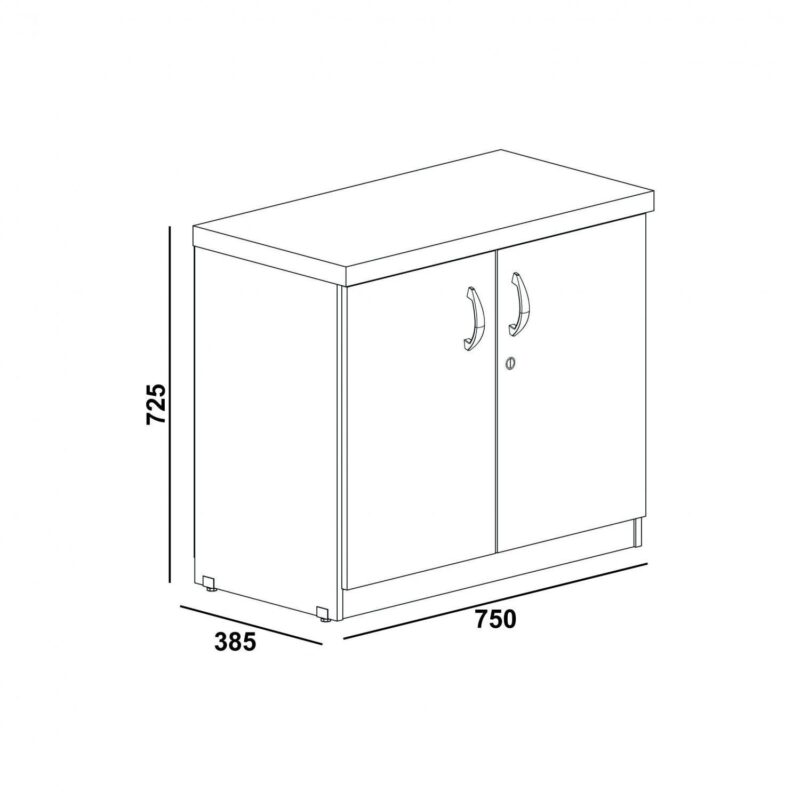 Armário Baixo com 02 Portas – 0,80×0,42×0,75mCINZA/CINZA – 21206 Magazine Office 4