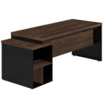 Mesa PEDESTAL RETA (03 Gavetas) 1,92X0,70m Marsala/Preto – 23485 Magazine Office 10