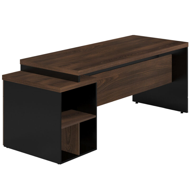 Mesa PEDESTAL RETA (03 Gavetas) 1,92X0,70m Marsala/Preto – 23485 Magazine Office 4