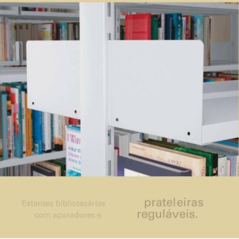 Estante Biblioteca de CENTRO com 12 Bandejas – 1,98×0,92×0,55m – NOBRE – 11109 Magazine Office 5