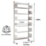 Estante Biblioteca de PAREDE com 06 Bandejas – 1,98×0,92×0,30m – NOBRE – 11108 Magazine Office 8