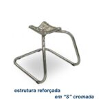 Cadeira Executiva COSTURADA Base em “S” Cromada – Corino Preto 31016 Magazine Office 11