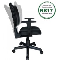 Cadeira B-ONE Back System com Braços Reguláveis – Cor Preta 31010 Magazine Office