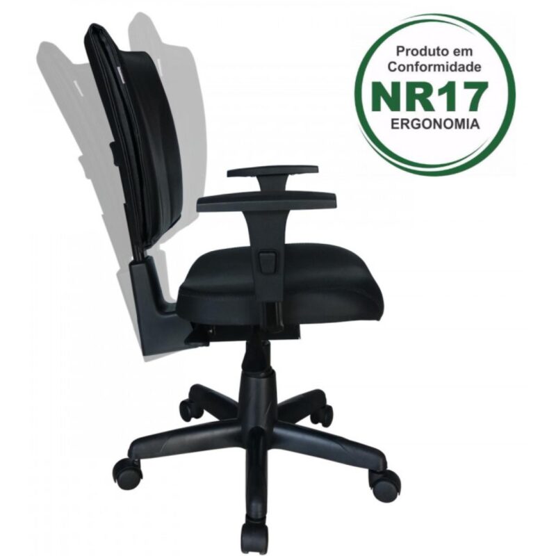 Cadeira B-ONE Back System com Braços Reguláveis – Cor Preta 31010 Magazine Office 2