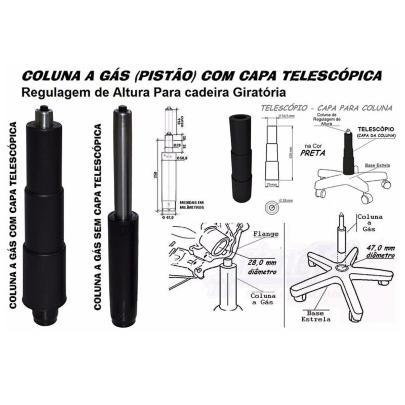 Cadeira Secretária Giratória sem Braços – Corino Preto – PMD – 42003 Magazine Office 6