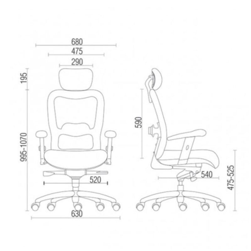 Poltrona Presidente TELA – MK-4002 – New Ergon – Cor Preta – 30014 Magazine Office 5