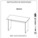 Mesa de Escritório 1,50×0,60m Sem Gavetas NOGAL SEVILHA/PRETO – 21472 Magazine Office 10