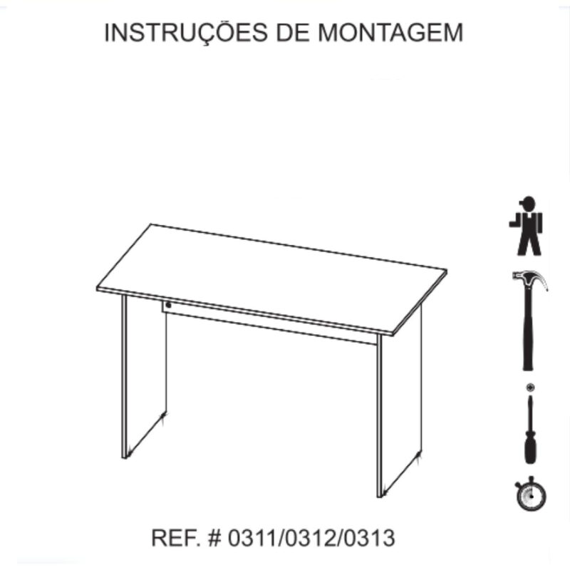 Mesa de Escritório com Gavetas 1,20×0,60m NOGAL SEVILHA/PRETO – 21471 Magazine Office 7