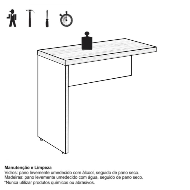 Mesa AUXILIAR SIMPLES 0,90m NOGAL SEVILHA / PRETO – 21419 Magazine Office 5