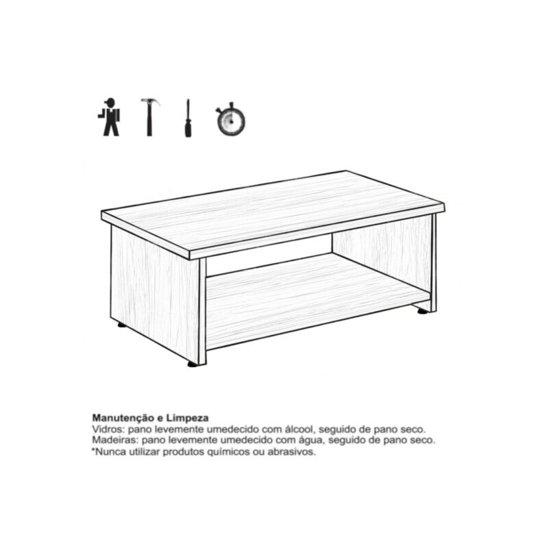 Mesa de Centro 0,90×0,50×0,35m – Nogal Sevilha 21431 Magazine Office 4