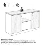 Armário Baixo Credenza – 1,20×0,74X0,45m NOGAL SEVILHA/PRETO – 21412 Magazine Office 11