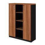 Armário Alto Credenza com Nicho – 1,61×1,20×0,45m NOGAL SEVILHA/PRETO – 21415 Magazine Office 13