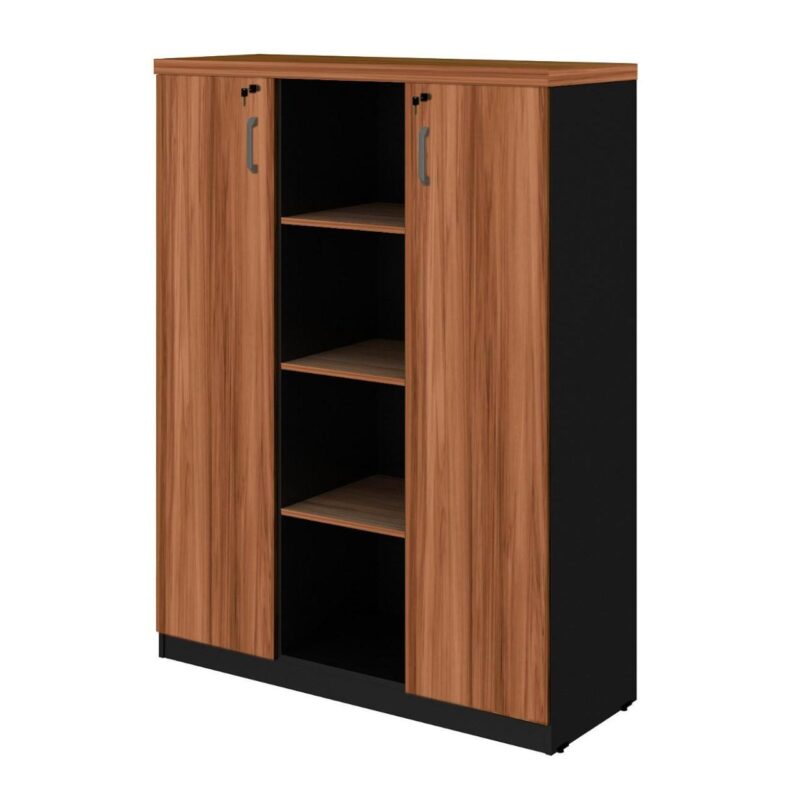 Armário Alto Credenza com Nicho – 1,61×1,20×0,45m NOGAL SEVILHA/PRETO – 21415 Magazine Office 7