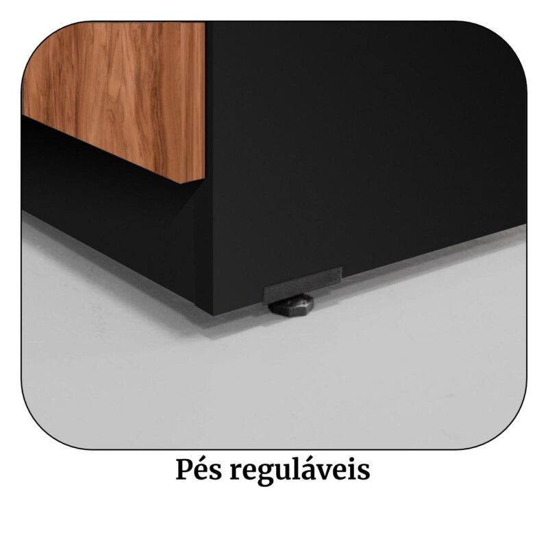 Armário Baixo Credenza – 1,20×0,74X0,45m NOGAL SEVILHA/PRETO – 21412 Magazine Office 4