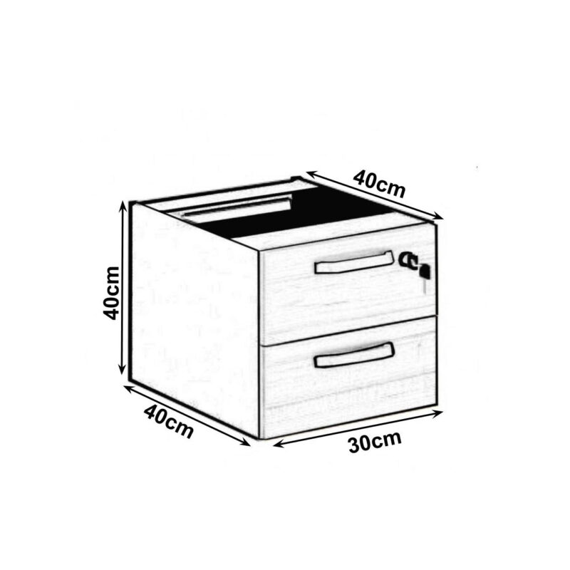 Balcão de Atendimento 1.35×1,13×0,60m – C/ 02 Gavetas NOGAL SEVILHA / PRETO – 63082 Magazine Office 4