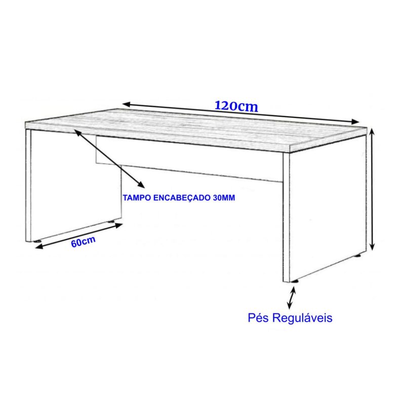 Mesa Escritório 1,20×0,60m – S/ Gavetas MARSALA / PRETO – 23470 Magazine Office 3