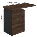 Mesa AUXILIAR c/ 03 Gavetas Pedestal MARSALA/PRETO – 51017 Magazine Office 8