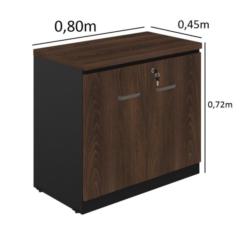 Armário Baixo com 02 Portas – 0,80×0,72×0,45 m MARSALA / PRETO – 51008 Magazine Office 3