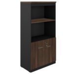 Armário Alto SEMI-ABERTO com 02 Portas – 1,60×0,80×0,45m MARSALA / PRETO – 51014 Magazine Office 7