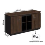 Armário Baixo GOLD Credenza – 1,60×0,72×0,45m MARSALA/PRETO – 23501 Magazine Office 7