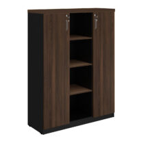 Armário Alto Credenza com Nicho 1,60×1,20×0,45m MARSALA / PRETO – 51018 Magazine Office