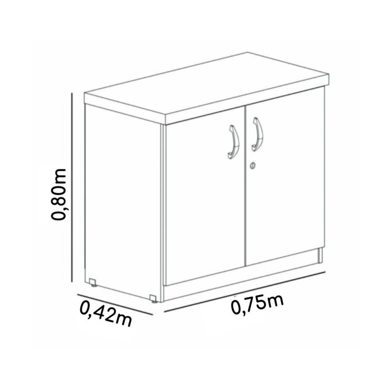 Armário Baixo com 02 Portas – 0,80×0,42×0,75m – PMD – Cor Preto – 44105 Magazine Office 4