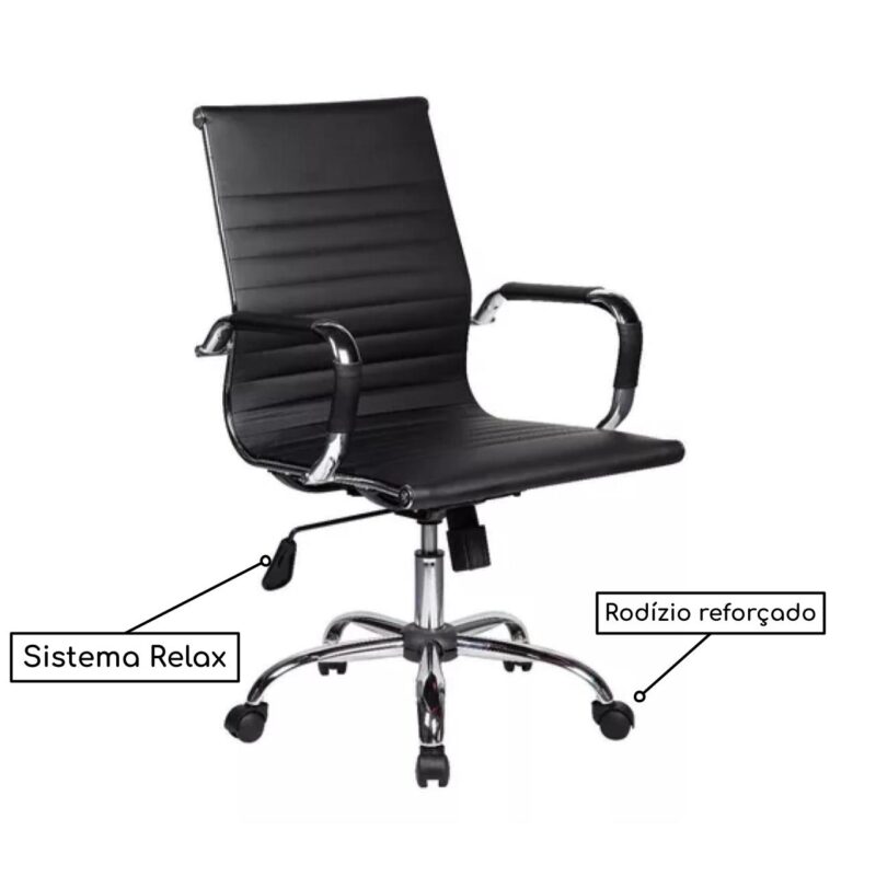 Cadeira DIRETOR Charles Eames Esteirinha – PRETO – PMD – 32887 Magazine Office 5