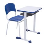 Kit Escolar Individual AZUL – (Mesa e Cadeira) – ADULTO – MADEIRA – COR AZUL – 40095 Magazine Office 6