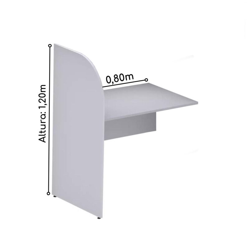 Baia CONTINUAÇÃO para Atendimento 1,20×0,80×0,60mCINZA/CINZA – 24011 Magazine Office 4