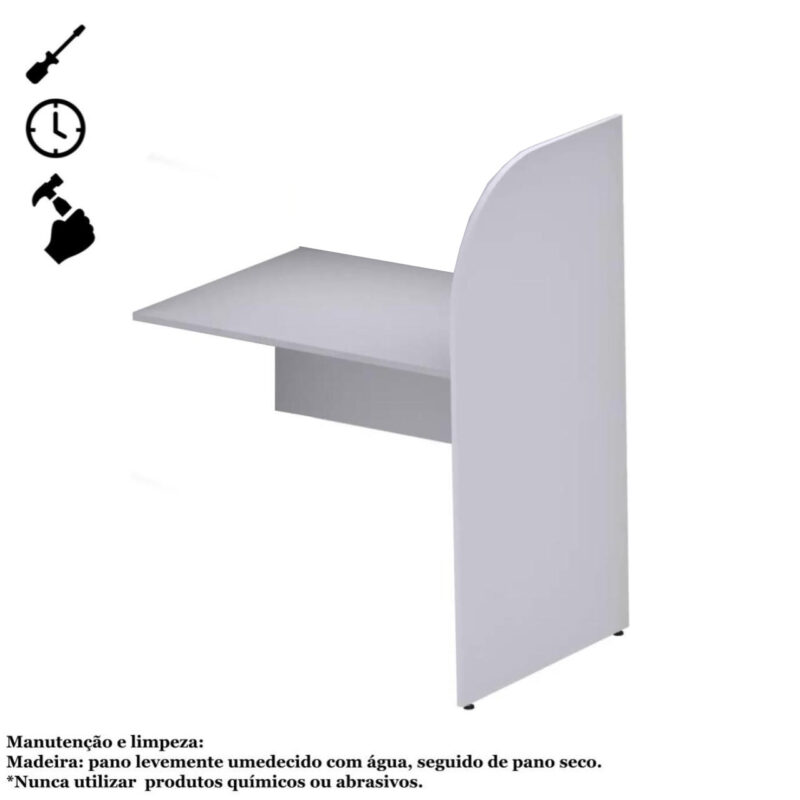 Baia CONTINUAÇÃO para Atendimento 1,20×0,80×0,60mCINZA/CINZA – 24011 Magazine Office 5