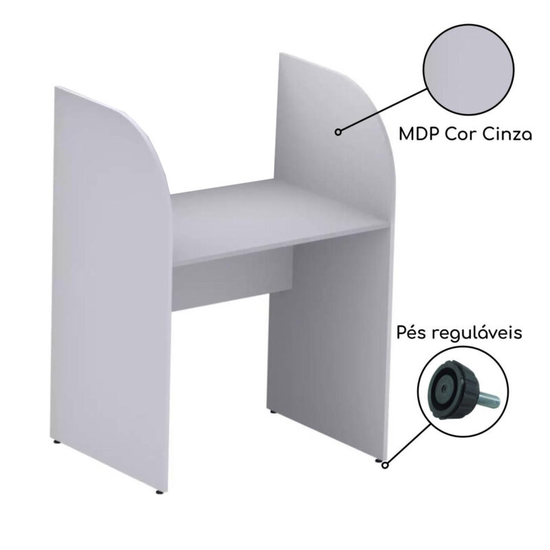 Baia INICIAL para Atendimento 1,20×0,80×0,60mCINZA/CINZA – 24010 Magazine Office 3