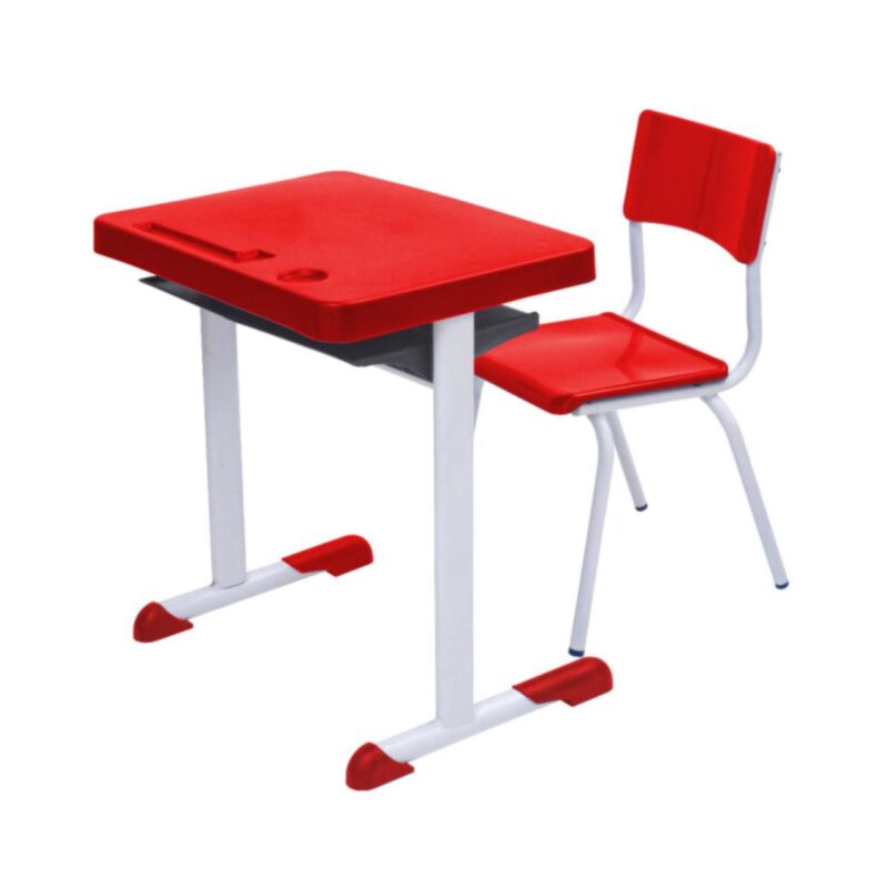 Kit Escolar Individual – (Mesa e Cadeira) – JUVENIL 06 a 09 Anos COR VERMELHO – 41082 Magazine Office 2